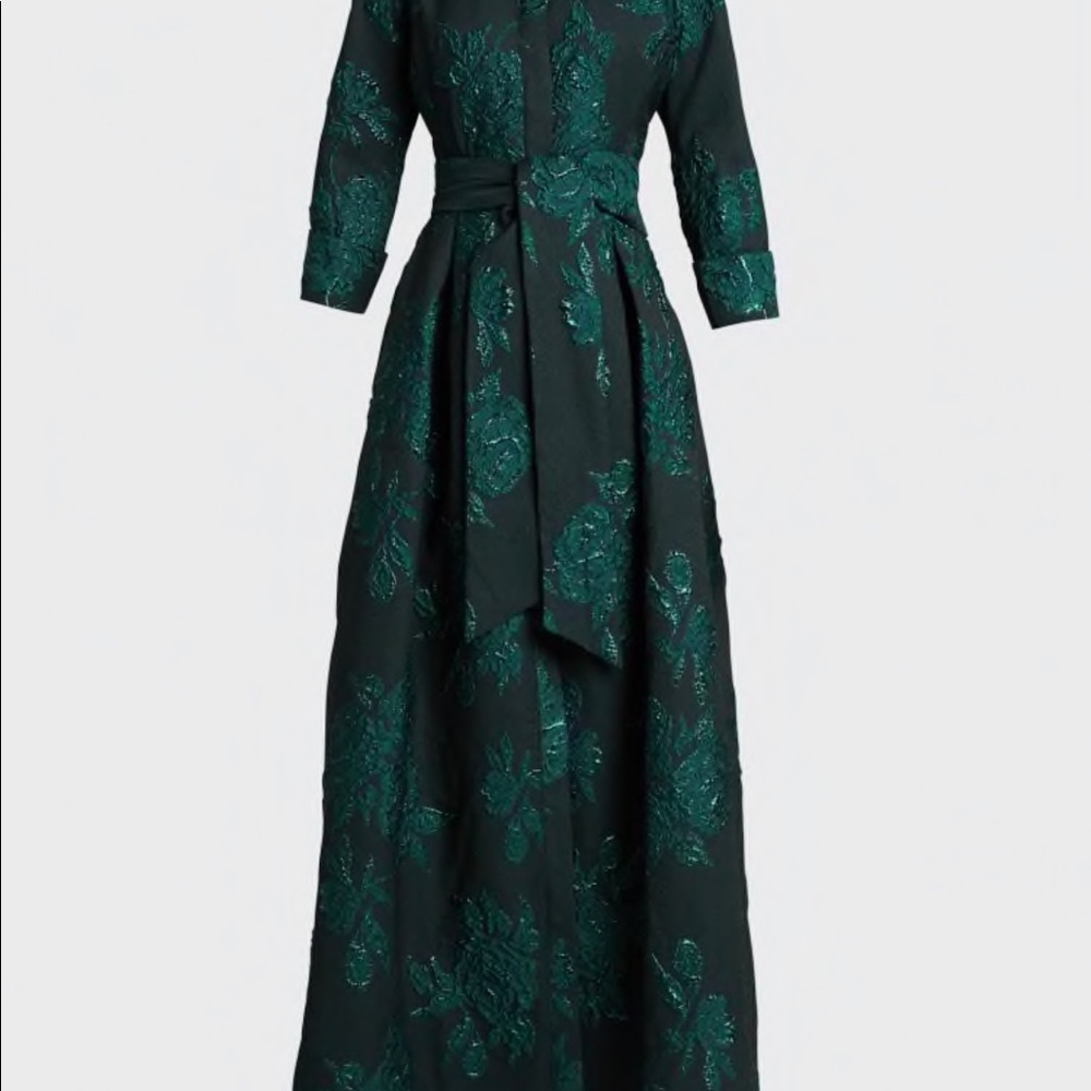 Green Long Sleeve Gown Teri Jon Hijabi Nikkah